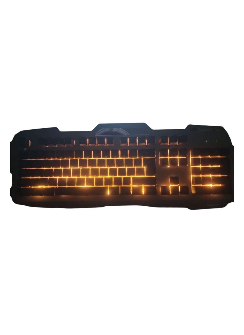 Generic - USB Gaming Keyboard with Orange Backlight - Durable Metal Frame and Ergonomic Design for Gamers - Image 1