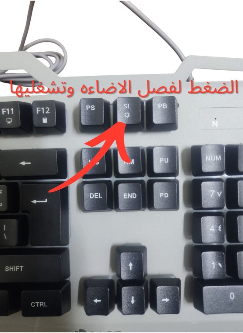 Generic - USB Gaming Keyboard with Orange Backlight - Durable Metal Frame and Ergonomic Design for Gamers - Image 1