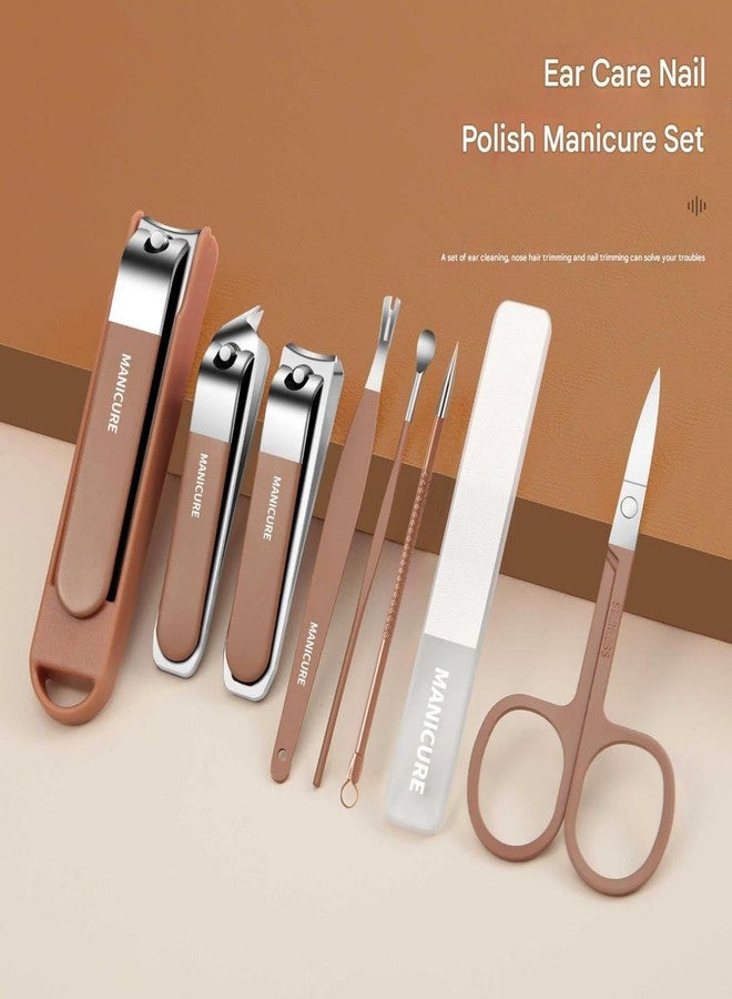 TOCINGO 8 in 1 Professional Manicure Pedicure Kit, Stainless Steel Nail Clipper Set with Travel Case, Nail Care Grooming Tools for Hand Foot Facial Care for Men Women - Image 4