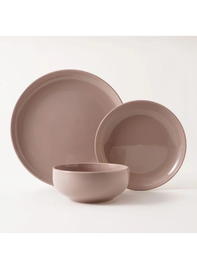 متجر نايس طقم عشاء لا ميسا 12 قطعة من الفخار الحجري – باللون الموف الوردي-البني (Pinkish-Brown / Mauve) الأنيق – يشمل أطباق عشاء وأطباق جانبية وأوعية – طقم سفرة متكامل لـ 4 أشخاص – تصميم عصري وفاخر للمناسبات اليومية والعائلية والخاصة – صناعة عالية الجودة - Image 1