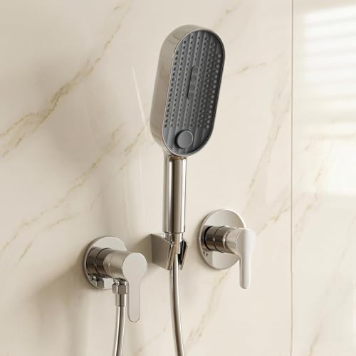 InArt® ABS 3-Function Hand Shower with 1.5 Meter Flexible Tube and Wall Hook, Chrome Finish | ABS Handheld Shower Head with Rain, Dancing Massage & Mix Spray | Easy-Clean Silicone Nozzles - Image 1