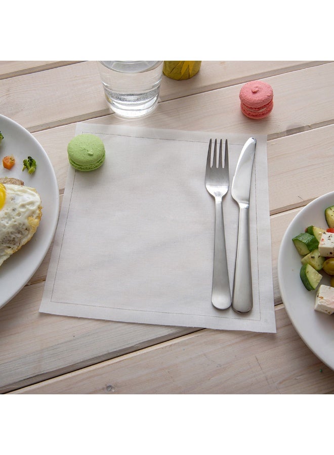 Restaurantware Napluxe 8.75 Inch Cotton Napkins, 500 Disposable Cotton Table Napkins - Red Stitching , Linen-Like Feel, White Cotton Disposable Party Napkins, For Parties and Celebrations, Asborbent  - Image 3