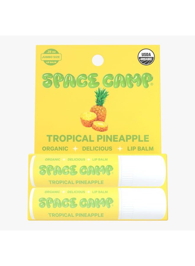 Space Camp Wellness Jumbo Lip Balm - Tropical Pineapple Organic Flavored Balm (2 Pack) - Image 2
