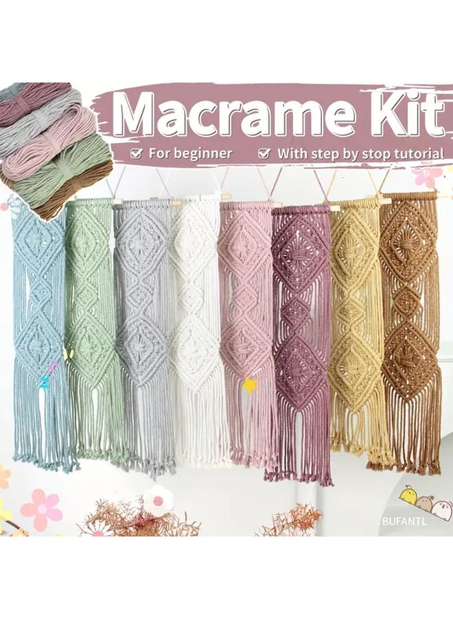 Bohemian Tapestry Weaving Kit For Beginners Over 40 Colors Includes G10 Month White Blue Yarn - Image 1