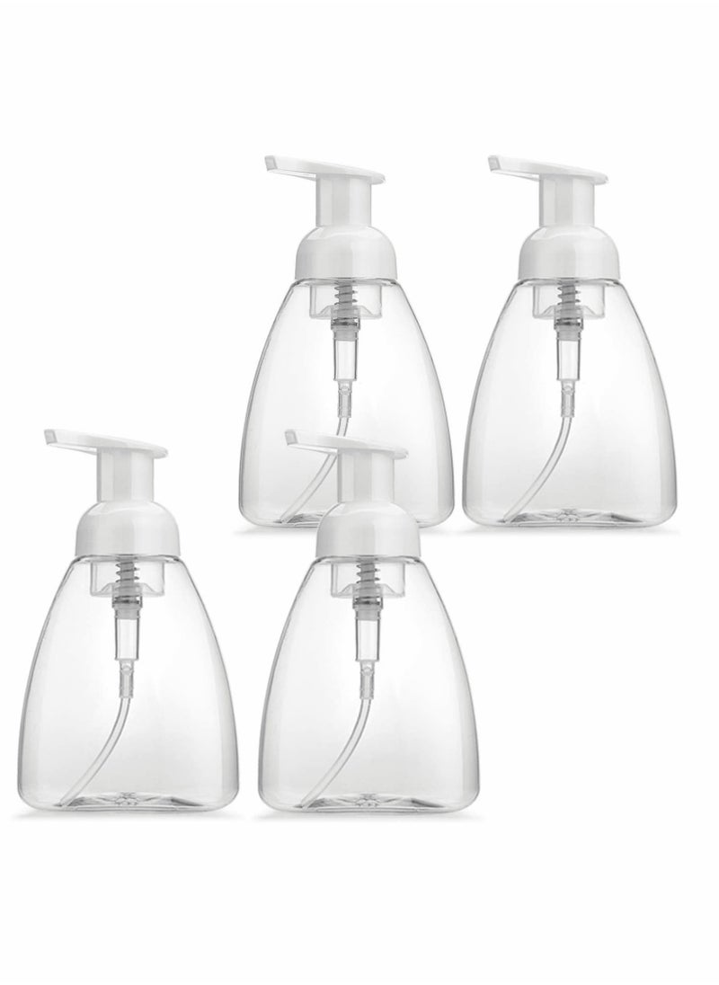 SYOSI Foaming Soap Dispenser 4 Pack Hand Soap Dispensers Refillable Plastic Foam Soap Dispenser Bottle Oval with White Pumps Empty Plastic Liquid Soap Pump Bottles for Kitchen Bathroom  - Image 1