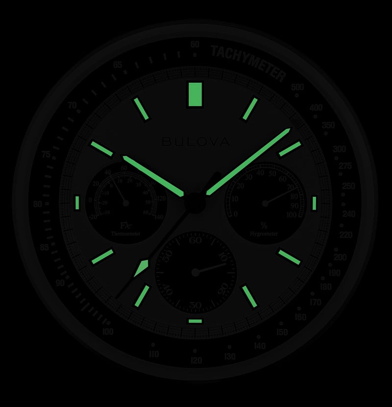 Bulova Lunar Pilot Wall Clock C1971 | Matte Silver Finish |Temperature & Hygrometer Display | Silent Sweep Quartz Movement | 13.75-Inch - Image 2