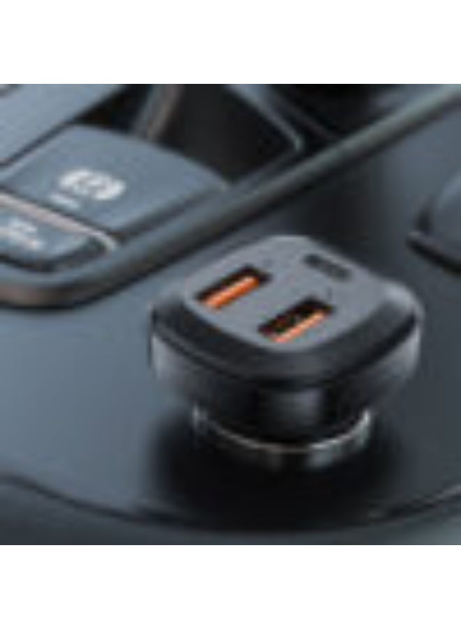 ACEFAST Fast Car Charger B9 66W, 3 Port Car Charger 1USB-C & 2 USB-A, Zinc Alloy Body, Good Heat Dissipation, Support Mobile Phone / Tablet Fast Charging - Black - Image 5