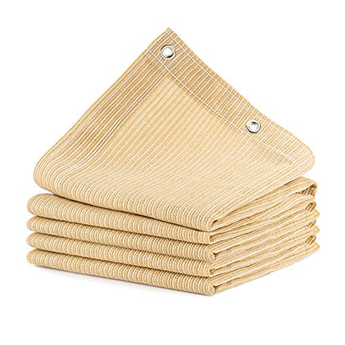 ABOSUN Outdoor Sun Shade Cloth 10 x 14 Pergola Deck and Backyard Patio Sunshade with UV Protection Heat Resistant HDPE Material Reinforced Grommets 10x14 FT Wheat