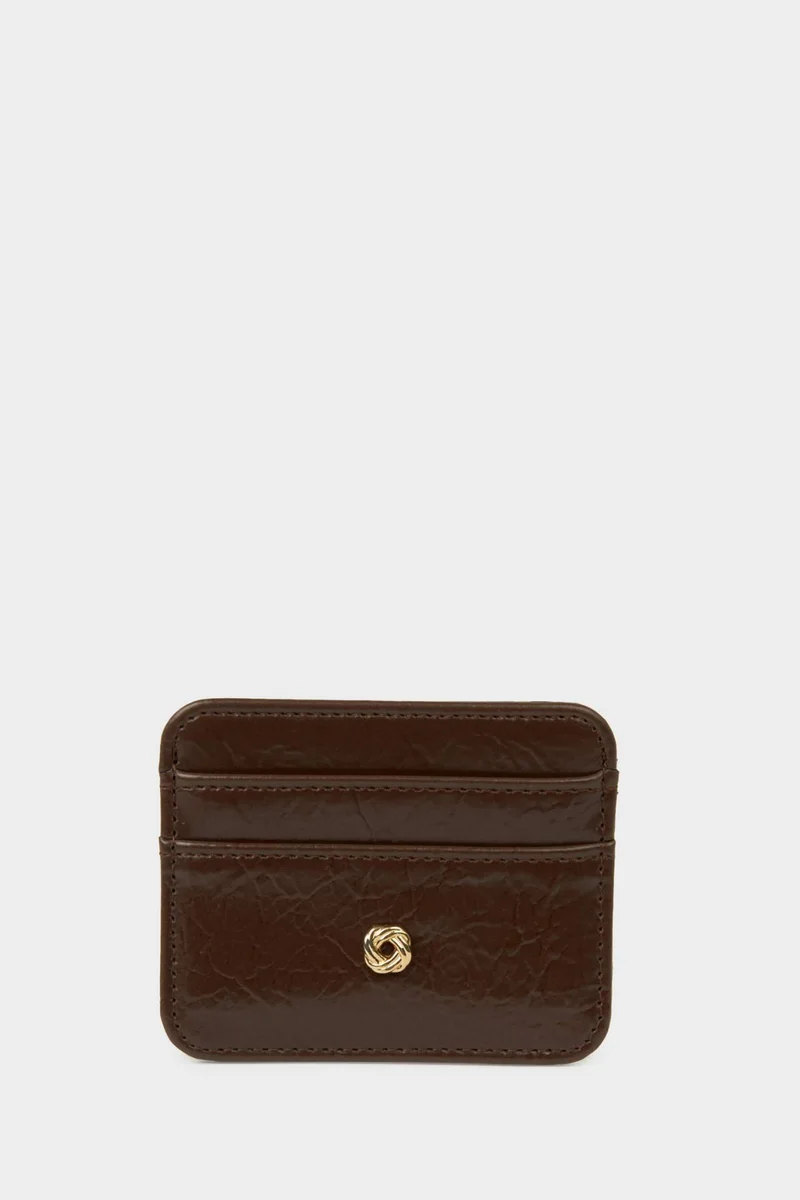 ديفاكتو Woman Faux Leather Business Card Wallet