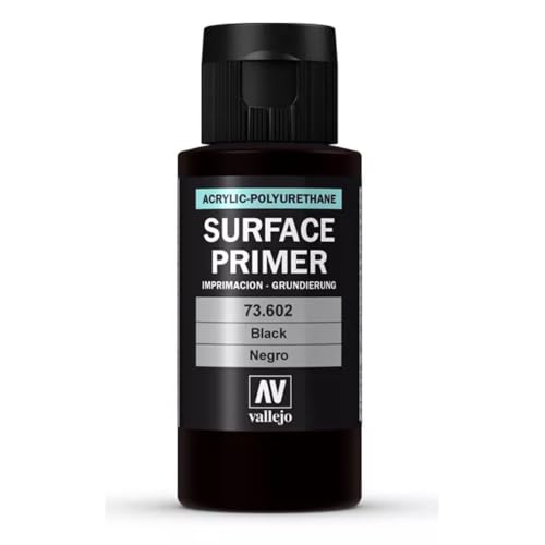 Vallejo - Surface Primer Color | Black Acrylic Primer 60 ml (2.02 fl.oz.) | Matte Finish and Fast Drying | Perfect for Airbrushing and Great Adhesion to Figurines and Scale Models - Image 2