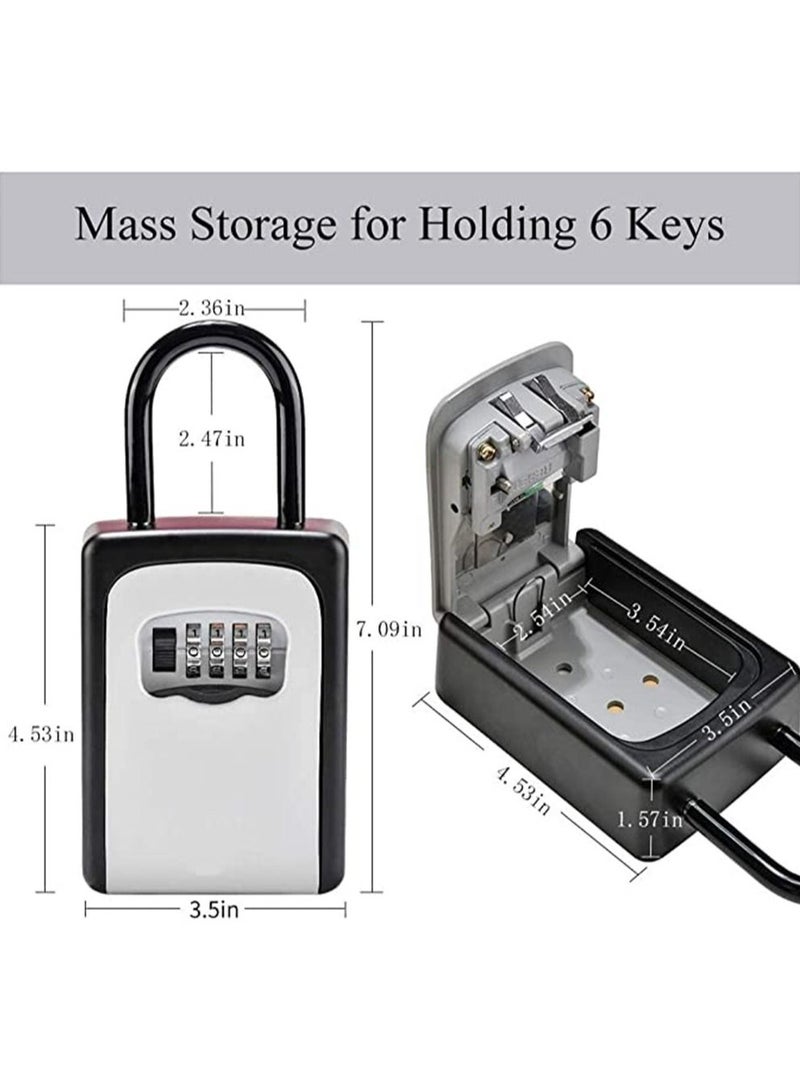 Key Lock Box Wall Mounted, Portable Lock Box for House Key, 5 Key Capacity, Weatherproof Resettable Code House Key Safe Security Lock Box for Indoor, Outdoor, Garage, Garden, Store  - Image 5
