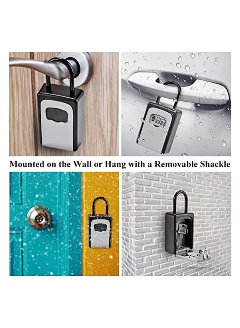 Key Lock Box Wall Mounted, Portable Lock Box for House Key, 5 Key Capacity, Weatherproof Resettable Code House Key Safe Security Lock Box for Indoor, Outdoor, Garage, Garden, Store  - Image 3