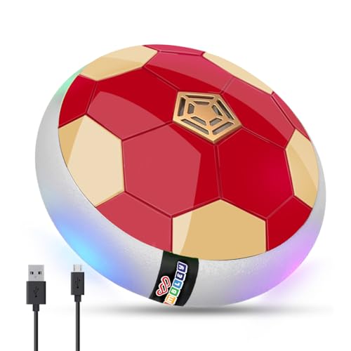Wembley C-Type USB Rechargeable Battery Powered Hover Football Indoor Electric Floating Hover Ball Soccer | Smart Air Football | Fun Game for Kids Toys for Boys and Girls Birthday Gift - Red & Golden - Image 1