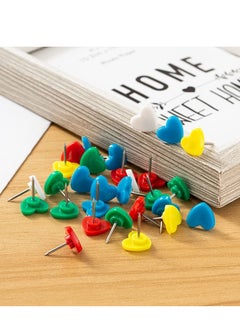 Y&D Colorful Heart Push Pins, Plastic Head Thumb Tacks Map Drawing for Wall Pin Board,Whiteboard, Cork Board, Office Markers or Bulletin Board(100Pcs)  - Image 4