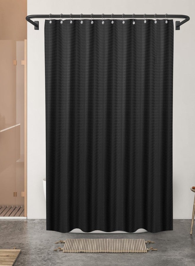 Final Friday Shower Curtain Black Fabric, Waffle Shower Curtains for Bathroom, Hotel Luxury Cloth Bath Curtain Boho Bathroom Decor Set with Grommets Washable No Hooks 72 x 72 Inch - Image 2