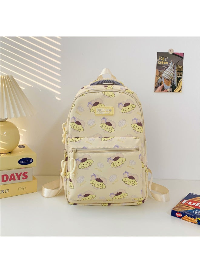 Trendy Japanese Schoolbag Printed Load Reduction For Primary School Students Junior High School Students Cartoon Cute Backpack Lightweight Backpack-Color:Yellow - Image 1