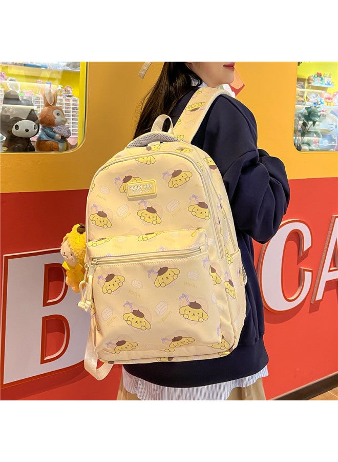 Trendy Japanese Schoolbag Printed Load Reduction For Primary School Students Junior High School Students Cartoon Cute Backpack Lightweight Backpack-Color:Yellow - Image 4