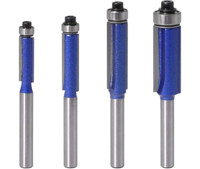 Flush Trim Router Bit Set 8/10 Inch Shank Top Bearing Flush Trim Router Bit