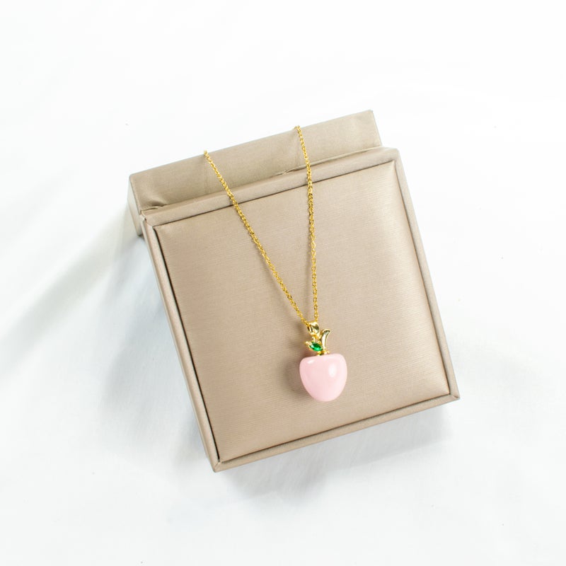 سلسلة أستانليس ستيل ذهبي مع دلاية شكل كريز بينك - Image 2