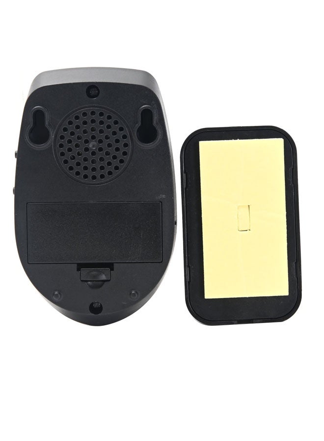 لوازم جرس باب لاسلكي - أسود - جرس باب يعمل بالبطارية مع وحدة إرسال واستقبال وزر تحكم في الصوت والنغمة - مناسب للمنازل والمكاتب والشقق والفصول الدراسية والمتاجر - Image 3