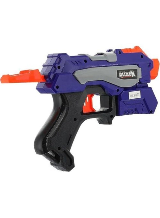 vGRASSP Kids Foam Dart Blaster Toy Gun with Soft Foam Darts, Manual Spring Action Shooting Blaster, Safe Indoor & Outdoor Target Shooting Game, Educational Skill Development Toy for Boys &Girls Age 6+, Includes 6 Soft Foam Bullets, Blue & Orange, Size 28 x 25 x 5 cm - Image 1