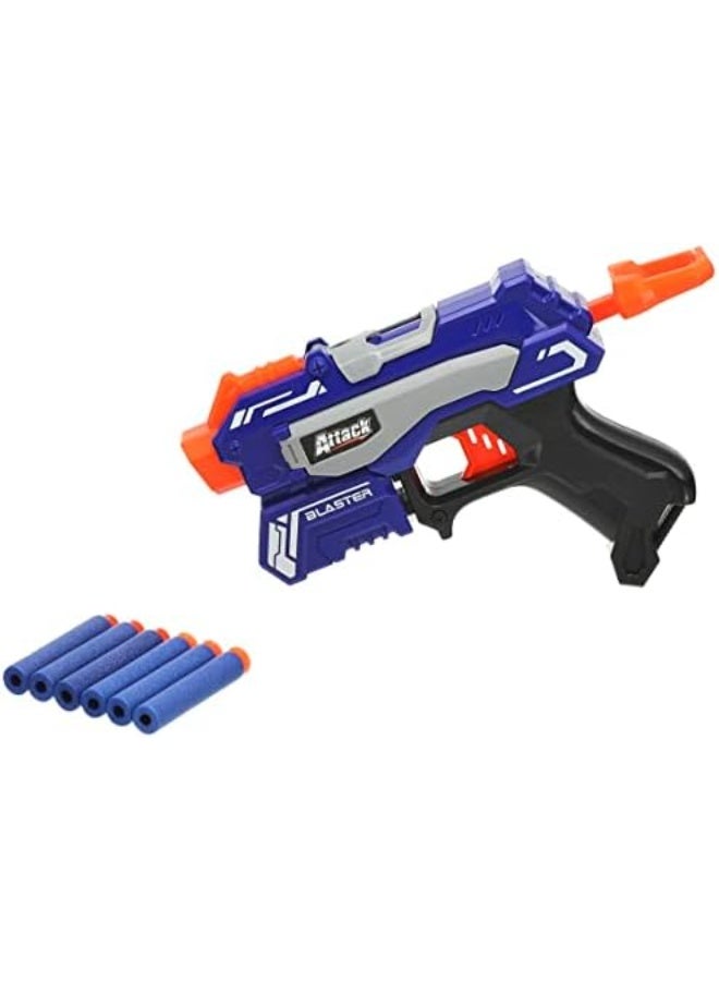 vGRASSP Kids Foam Dart Blaster Toy Gun with Soft Foam Darts, Manual Spring Action Shooting Blaster, Safe Indoor & Outdoor Target Shooting Game, Educational Skill Development Toy for Boys &Girls Age 6+, Includes 6 Soft Foam Bullets, Blue & Orange, Size 28 x 25 x 5 cm - Image 5
