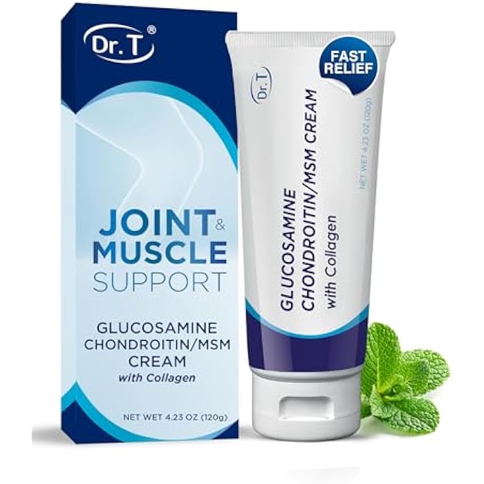 Dr. T Glucosamine Chondroitin Cream - Premium Formula with MSM and Collagen for Joint and Muscle Discomfort - Maintains Joint Strength, Flexibility & Muscle Mobility - 4.23 oz / 120g (1 Pack) - Image 1