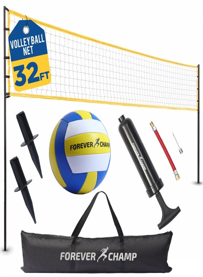 Forever Champ Volleyball Net Outdoor Set with Poles, Ball & Carrying Bag, Markers - Image 1