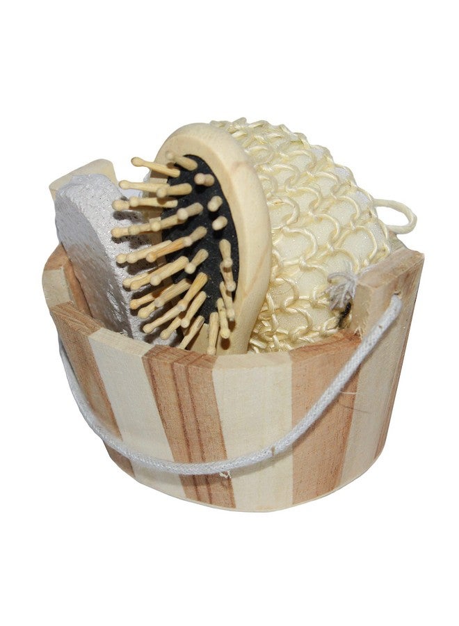 Jades Bathing Accessories Unisex Bath sets- Pumice Stone, Body Scrubber and Hair Brush - Image 5
