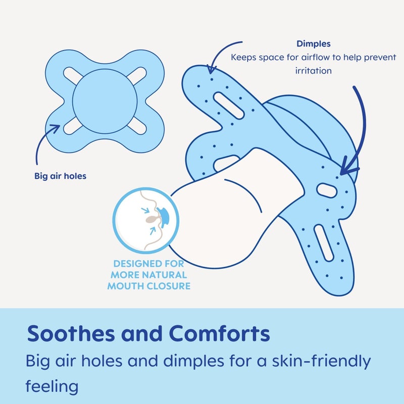 MAM Original Start Matte Baby Pacifiers, Binky for 0-3 Months, BPA-Free Silicone Nipple, Easy to Clean, Best for Newborn Babies, Developed with Medical Experts, 4 Count Binkies with Sterilizer Case - Image 5