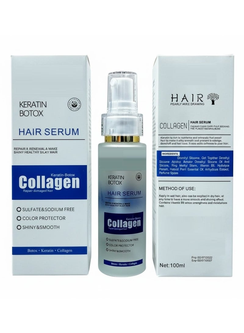 Keratin Botox Collagen Hair Serum 100ml | Repair, Renewal & Shine, Healthy Silky Hair, Damage Repair & Frizz Control - Image 2