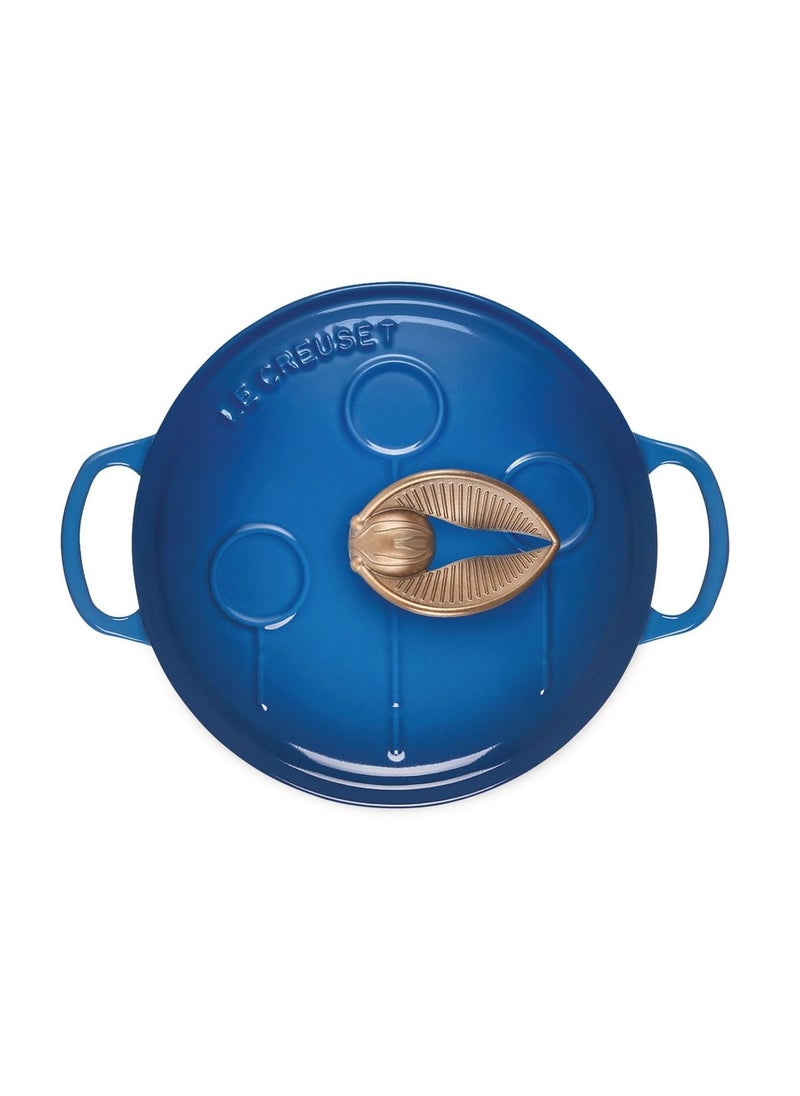 Le Creuset - Le Creuset Harry Potter Quidditch Marseille Blue Cast Iron 20cm Round Casserole - Image 1