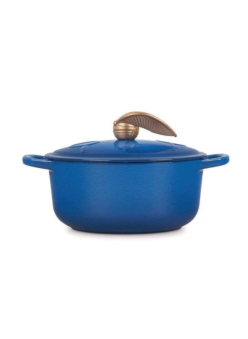 Le Creuset - Le Creuset Harry Potter Quidditch Marseille Blue Cast Iron 20cm Round Casserole - Image 1