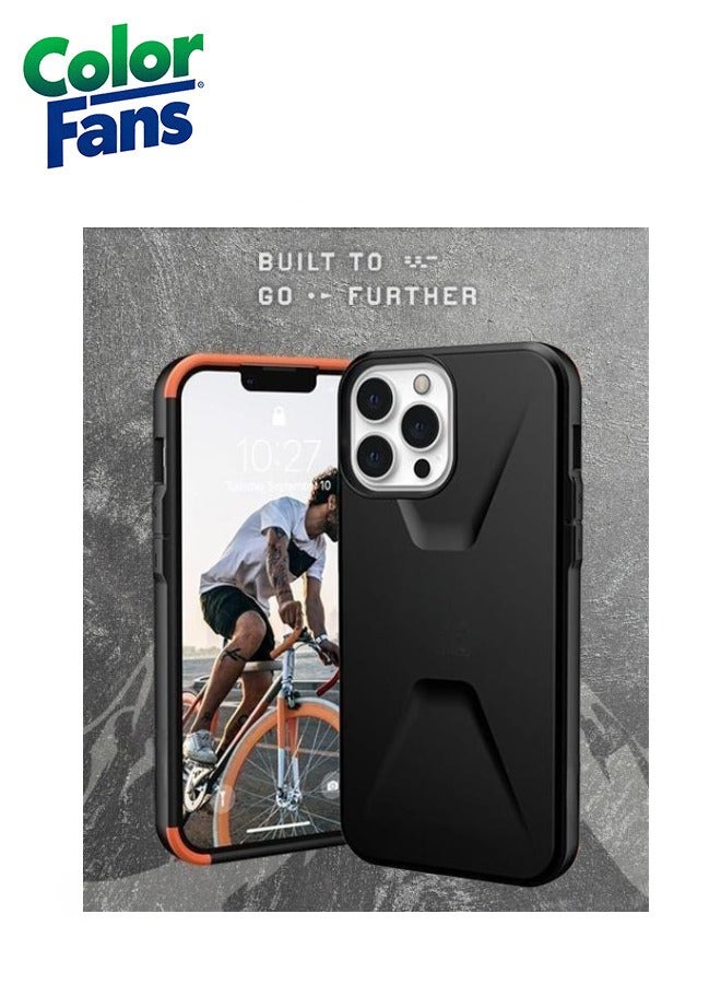 Color Fans Apple iPhone 14 Pro Case Civilian Series Magnet Case - Black - Image 1