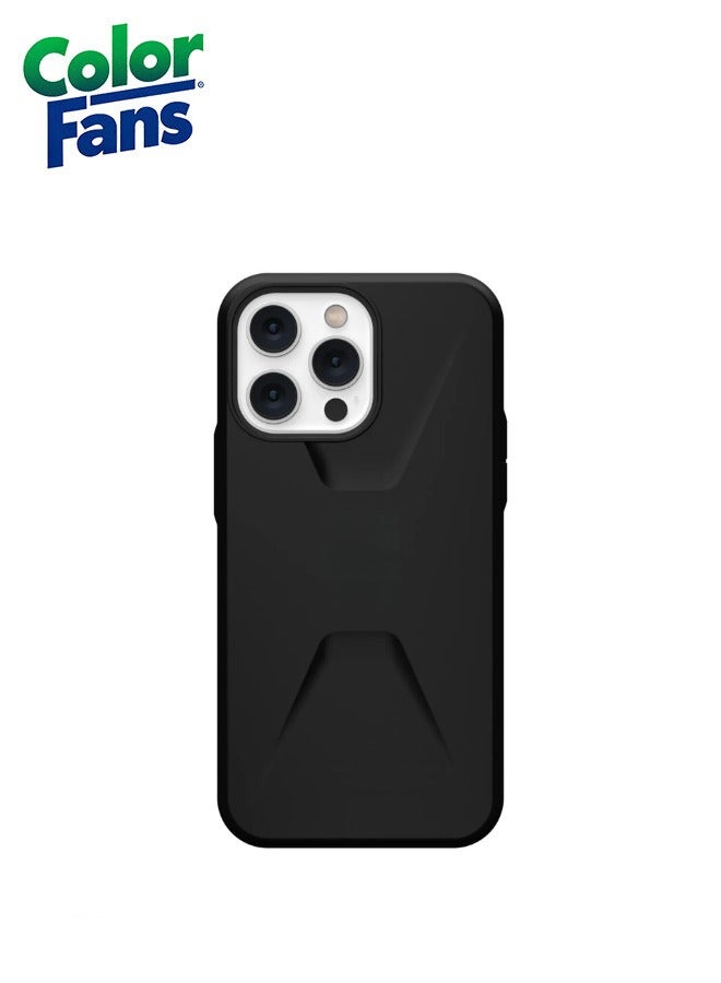 Color Fans Apple iPhone 14 Pro Case Civilian Series Magnet Case - Black - Image 2