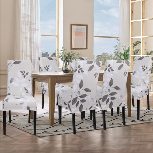 SearchI Printed Dining Room Chair Covers Set of 4 Stretch Kitchen Chair Covers Washable Parsons Chair Slipcover Removable Dining Chair Protectors for HotelCeremonyFloral Pattern3 - Image 3