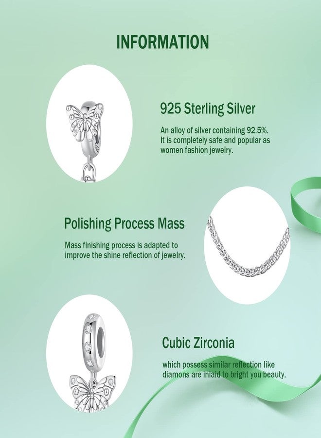 NINGAN 925 Sterling Silver Butterfly Safety Chain Charm of Women's Bracelet Accessories Gift for Friend - Image 4