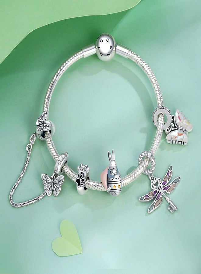 NINGAN 925 Sterling Silver Butterfly Safety Chain Charm of Women's Bracelet Accessories Gift for Friend - Image 3