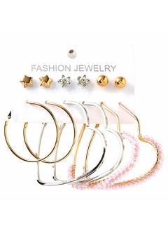 Just Peachy Just Peachy Gold-Toned & Silver-Toned Contemporary Hoop Earrings - Stylish, Versatile, and Elegant Accessory for Every Occasion - Lightweight, Hypoallergenic, and Durable Hoops Perfect for Women  - Image 1