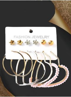 Just Peachy Just Peachy Gold-Toned & Silver-Toned Contemporary Hoop Earrings - Stylish, Versatile, and Elegant Accessory for Every Occasion - Lightweight, Hypoallergenic, and Durable Hoops Perfect for Women  - Image 3