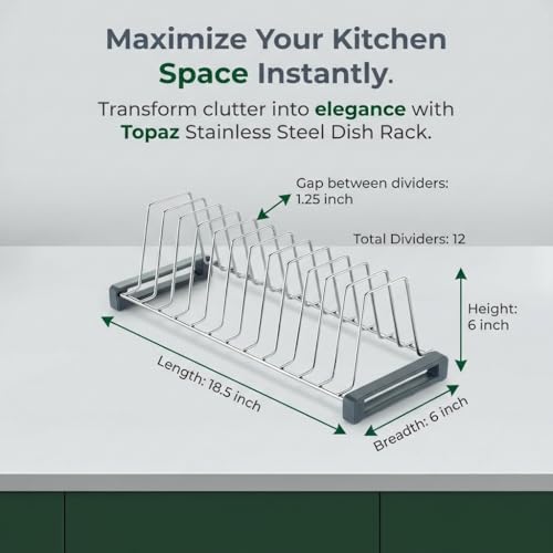 Topaz Stainless Steel Dish Rack 20 Inch/Modular Kitchen Basket Plate Rack/Tandem Box Accessories/Kitchen Rack/Dish Rack/Kitchen Accessories/Tandem Basket Plate Fixer - Image 3