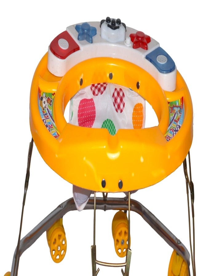 EVOSHINE Baby Walker for Kids 6-18 Months | Musical Activity Tray | 360° Rotating Wheels | Comfortable & Foldable Walker for Boys & Girls | Early Walking Support for Babies (Yellow) - Image 4
