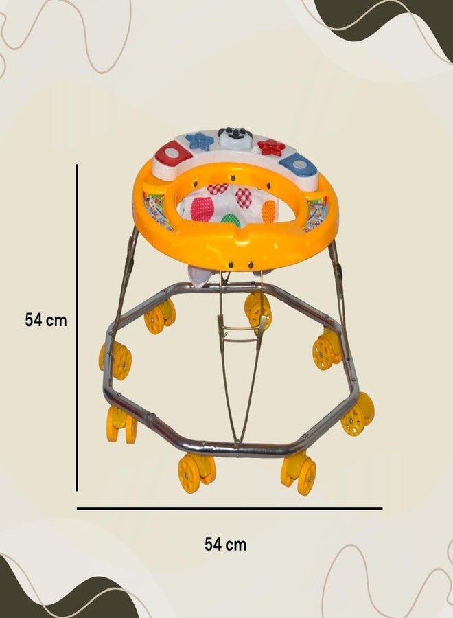 EVOSHINE Baby Walker for Kids 6-18 Months | Musical Activity Tray | 360° Rotating Wheels | Comfortable & Foldable Walker for Boys & Girls | Early Walking Support for Babies (Yellow) - Image 2