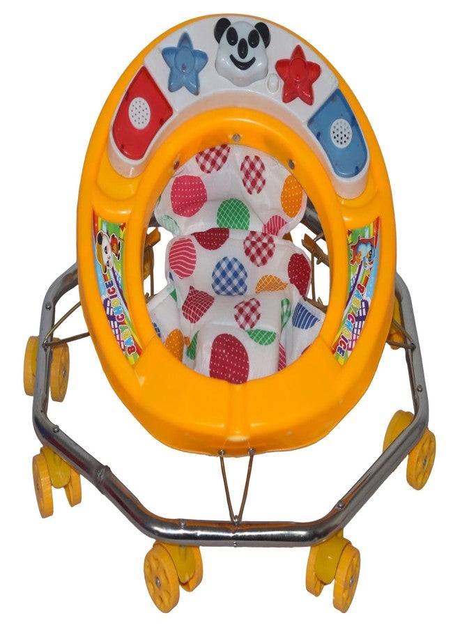 EVOSHINE Baby Walker for Kids 6-18 Months | Musical Activity Tray | 360° Rotating Wheels | Comfortable & Foldable Walker for Boys & Girls | Early Walking Support for Babies (Yellow) - Image 5