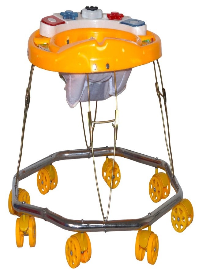 EVOSHINE Baby Walker for Kids 6-18 Months | Musical Activity Tray | 360° Rotating Wheels | Comfortable & Foldable Walker for Boys & Girls | Early Walking Support for Babies (Yellow) - Image 3