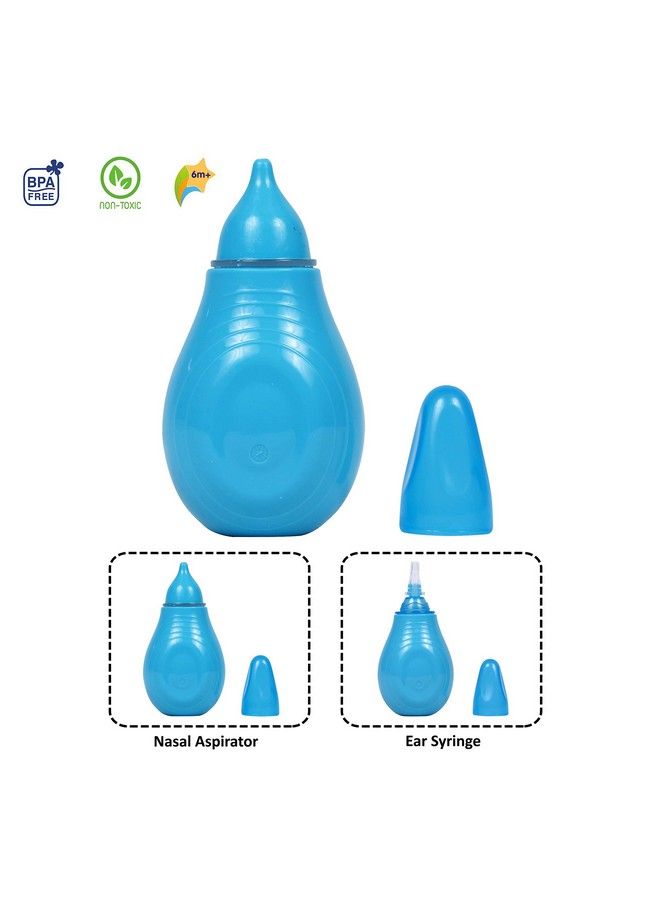 1st Step Baby Nose Cleaner;Nasal Vacuum Sucker Mucus Snot Aspirator With Ear Syringe (Blue) - Image 3