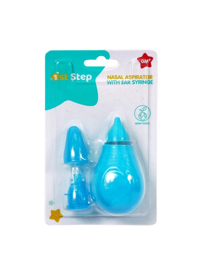 1st Step Baby Nose Cleaner;Nasal Vacuum Sucker Mucus Snot Aspirator With Ear Syringe (Blue) - Image 1