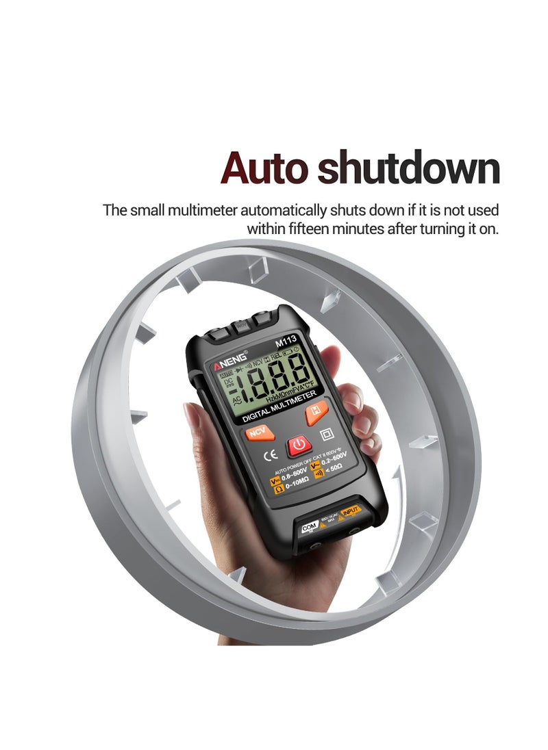Digital Multimeter M113 with Auto Data Retention, Voltage and Resistance Testing, NCV Function, On/Off Beeps, and Auto Off Feature - 1999 Count Voltage Tester.  - Image 2