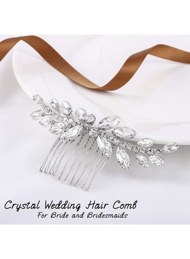 Unicra Crystal Bride Wedding Hair Comb Silver Bridal Hair Piece Rhinestone Hair Accessories for Women and Girls (A-Silver) (A-Silver) - Image 3