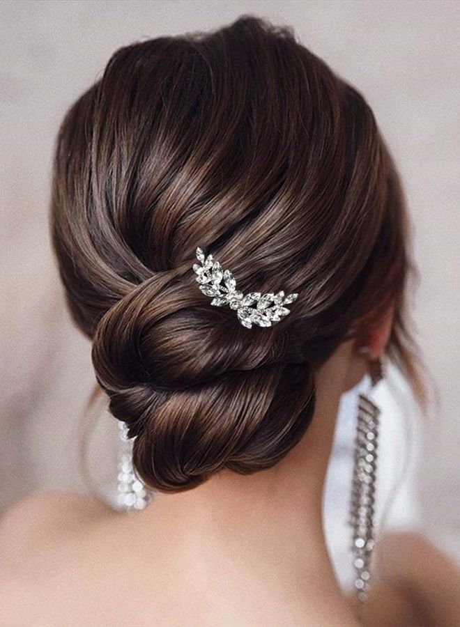 Unicra Crystal Bride Wedding Hair Comb Silver Bridal Hair Piece Rhinestone Hair Accessories for Women and Girls (A-Silver) (A-Silver) - Image 2